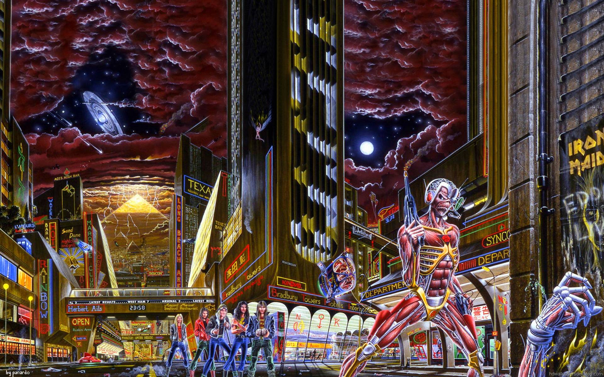 CONCEPTOS ESCONDIDOS EN LA PORTADA SOMEWHERE IN TIME DE IRON MAIDEN